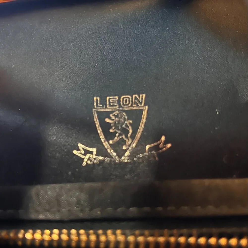 Leon Vintage Black Leather Colorblock Frame Bag - Picture 4 of 10